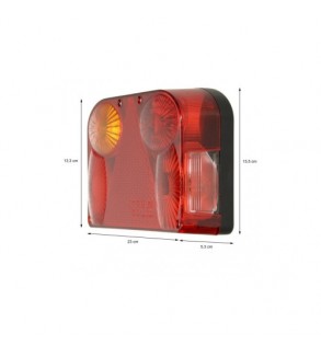 Set lampa spate 7 functii cu ceata si numar stanga dreapta 12V-24V 23cm Cod: ST0451-ST0452