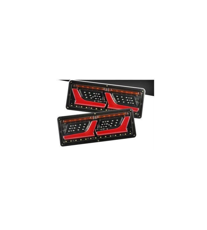 Set lampa LED 5 functii 12V-24V cu semnal dinamic Neon Effect 32x13cm pentru duba, camion  Cod: ST0419