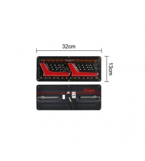Set lampa LED 5 functii 12V-24V cu semnal dinamic Neon Effect 32x13cm pentru duba, camion  Cod: ST0419