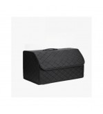 Organizator portbagaj auto Premium din piele ecologica negru cu cusatura neagra 55x30x30 cm Cod: RAZ451