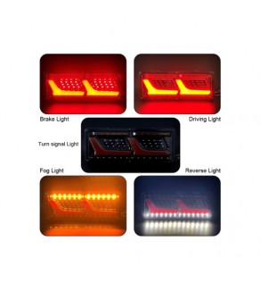 Set lampa LED 5 functii 12V-24V cu semnal dinamic Neon Effect 32x13cm pentru duba, camion  Cod: ST0419