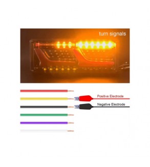 Set lampa LED 5 functii 12V-24V cu semnal dinamic Neon Effect 32x13cm pentru duba, camion  Cod: ST0419