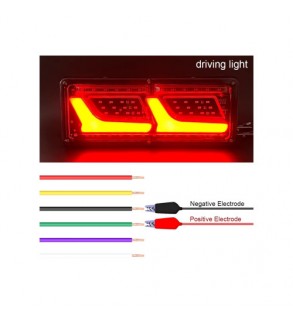 Set lampa LED 5 functii 12V-24V cu semnal dinamic Neon Effect 32x13cm pentru duba, camion  Cod: ST0419