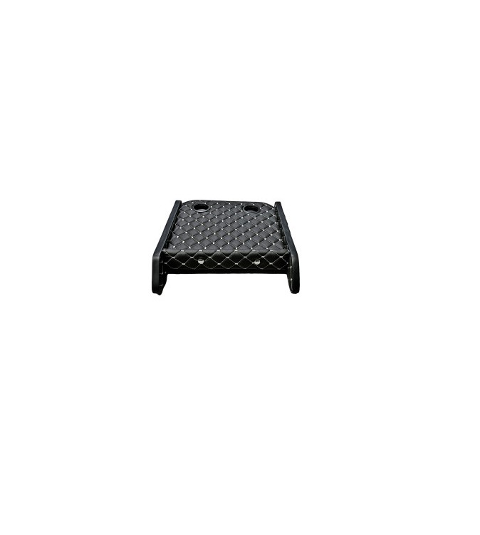 Masa de bord cu 2 suporti pentru pahare ,piele ecologica culoare Negru cusatura Gri compatibila  Ford Transit 2014-2024