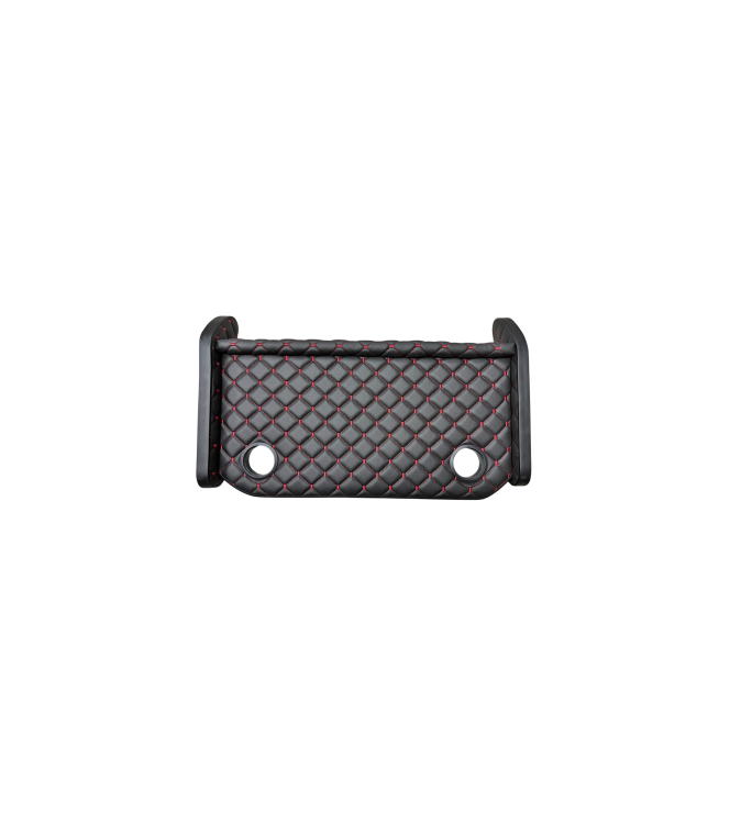 Masa de bord cu 2 suporti pentru pahare ,piele ecologica culoare Negru cusatura Rosie compatibila Iveco 2024->