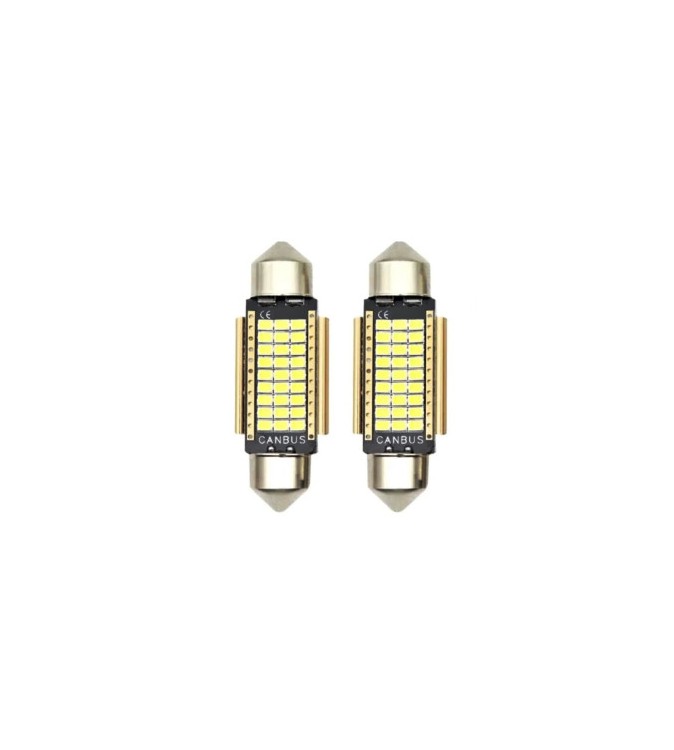 Set 2 becuri sofit 41mm 27SMD 2016 12V Canbus Alb Cod: HL