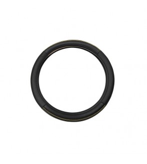 Husa volan auto premium imitatie piele M 38 cm negru cu linie galbena Cod: WPU02A