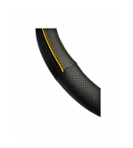 Husa volan auto premium imitatie piele M 38 cm negru cu linie galbena Cod: WPU02A