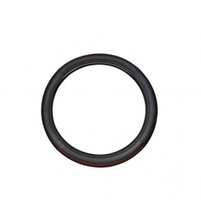 Husa volan auto premium imitatie piele M 38 cm negru cu linie rosie Cod: WPU02B