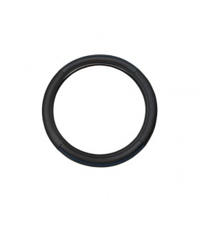 Husa volan premium imitatie piele 38 cm negru cu linie albastra Cod: WPU02C