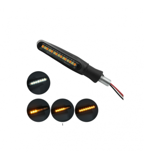 Semnalizare moto 12V cu functie de lumina de zi alba si semnalizare galbena Cod: AC-0031