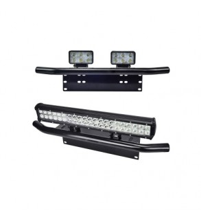Bullbar aluminiu tip suport numar si proiectoare negru Cod: HH-BLB15