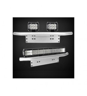 Bullbar aluminiu tip suport numar si proiectoare argintiu Cod: HH-BLB15
