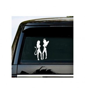 Abtibild Devil si Angel silueta auto decorativ diverse culori Cod: YGT-15