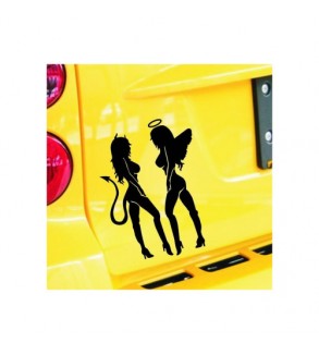 Abtibild Devil si Angel silueta auto decorativ diverse culori Cod: YGT-15