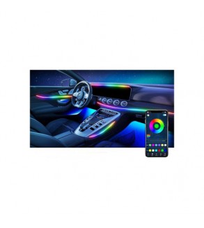 Set lumini ambientale LED RGB digital magic color 18 piese cu aplicatie BTT Cod: HH-20050