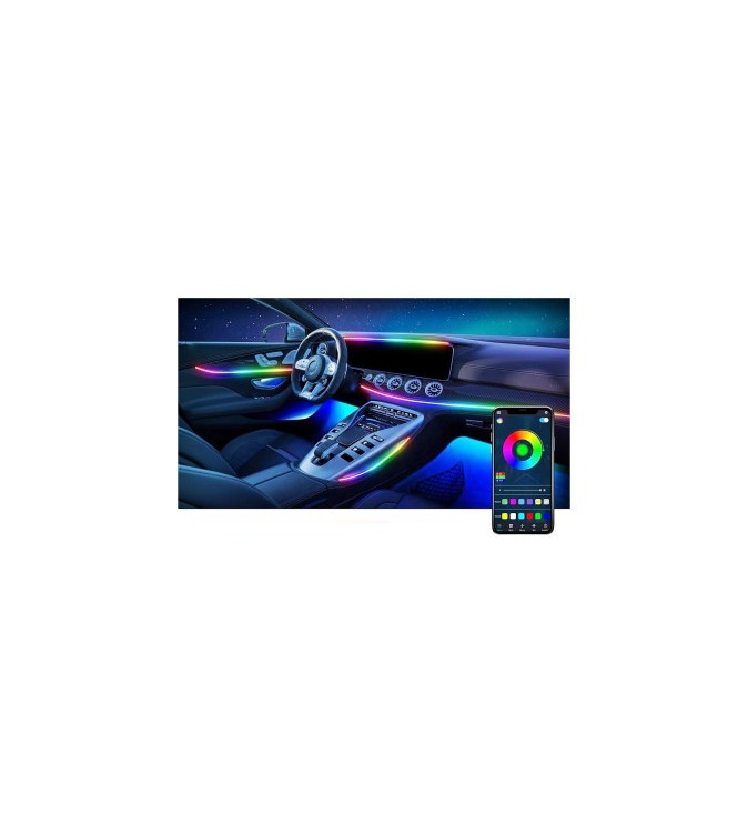 Set lumini ambientale LED RGB digital magic color 18 piese cu aplicatie BTT Cod: HH-20050