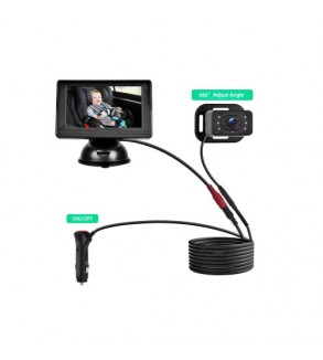 Kit camera auto pentru bebelusi cu monitor 4.3 inch cu fir pentru vizualizare in timp real Cod: A4214