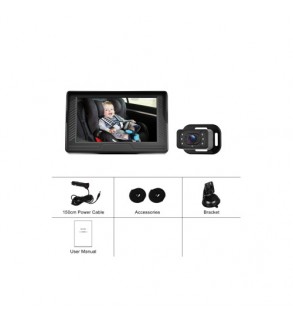 Kit camera auto pentru bebelusi cu monitor 4.3 inch cu fir pentru vizualizare in timp real Cod: A4214