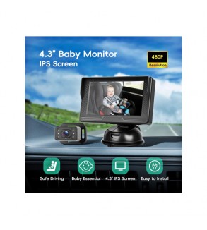 Kit camera auto pentru bebelusi cu monitor 4.3 inch cu fir pentru vizualizare in timp real Cod: A4214