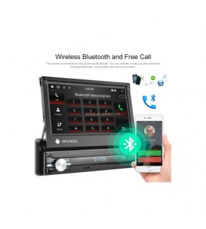 Radio 1DIN Android cu ecran retractabil 7 inch, 2+64G, Wireless Carplay Android Auto BT WiFi GPS  Cod: A3039