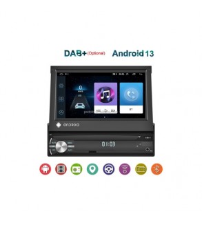Radio 1DIN Android cu ecran retractabil 7 inch, 2+64G, Wireless Carplay Android Auto BT WiFi GPS  Cod: A3039