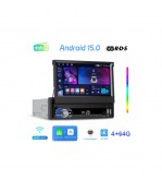 Radio auto 1DIN Android 7 inch retractabil 4GB+64GB Wireless CarPlay Android Auto Cod: A4186