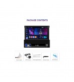 Radio auto 1DIN Android 7 inch retractabil 4GB+64GB Wireless CarPlay Android Auto Cod: A4186
