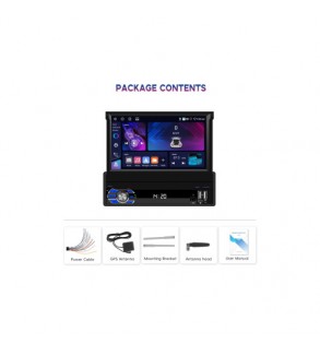 Radio auto 1DIN Android 7 inch retractabil 4GB+64GB Wireless CarPlay Android Auto Cod: A4186