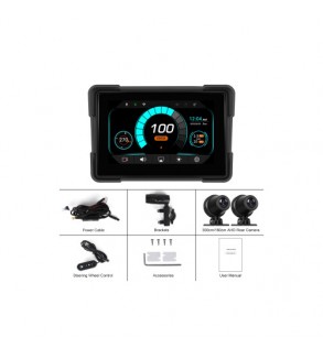 Sistem camera DVR motocicleta cu ecran 5 inch si camera fata spate Cod: A4059