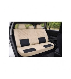 Huse scaune auto universale fractionate XL Premium compatibile SUV si Limuzine negru cusatura rosie Cod: HNG2504-4