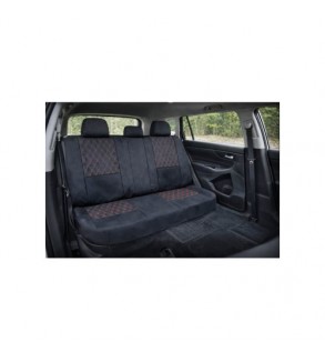 Huse scaune auto universale fractionate XL Premium compatibile SUV si Limuzine negru cusatura rosie Cod: HNG2504-4