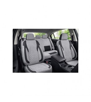 Huse scaune auto universale fractionate XL  Premium compatibile SUV si Limuzine negru cusatura gri Cod: HNG2504-7