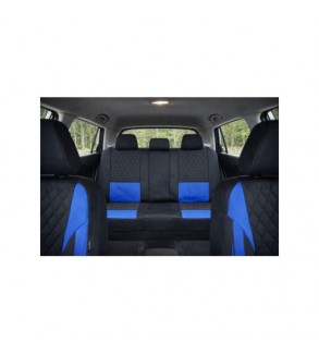 Huse scaune auto universale fractionate Premium fata si spate compatibile dimensiuni standard negru albastru Cod: HNG1101-2