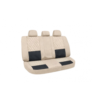 Huse scaune auto universale fractionate Premium fata si spate compatibile dimensiuni standard bej negru Cod: HNG1101-3