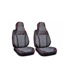 Huse scaune auto universale fractionate 9D  Premium fata si spate negru cusatura rosie Cod: HNG1407-5