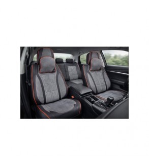 Huse scaune auto universale fractionate 9D  Premium fata si spate negru cusatura rosie Cod: HNG1407-5