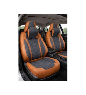 Huse scaune auto universale fractionate 9D fata si spate maro gri antracit Cod: HNG1407-1