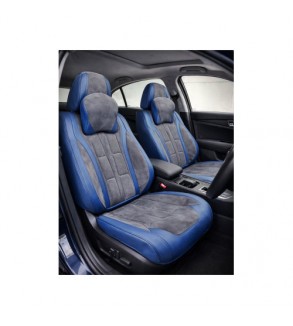 Huse scaune auto universale fractionate 9D Premium fata si spate albastru  gri antracit Cod: HNG1407-2