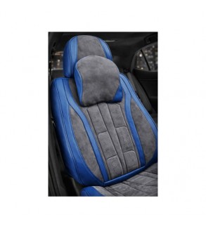 Huse scaune auto universale fractionate 9D Premium fata si spate albastru  gri antracit Cod: HNG1407-2