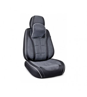 Huse scaune auto universale fractionate 9D Premium fata si spate negru gri antracit cusaturi gri Cod: HNG1407-4