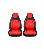 Huse scaune auto universale fractionate Premium cu tetiera fata incorporata negru cu rosu  Cod: HNG-C509-3