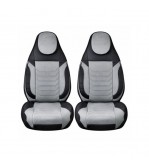 Huse scaune auto universale fractionate Premium cu tetiera fata incorporata negru cu gri Cod: HNG-C509-2
