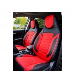 Huse scaune auto universale fractionate Premium cu tetiera fata incorporata negru cu rosu  Cod: HNG-C509-3