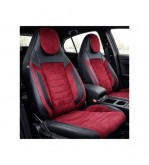 Huse scaune auto universale fractionate Premium cu tetiera fata incorporata negru cu visiniu Cod: HNG-C509-4