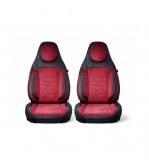 Huse scaune auto universale fractionate Premium cu tetiera fata incorporata negru cu visiniu Cod: HNG-C509-4