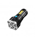 Lanterna tactica reincarcabila 4 LED puternice + COB lateral USB rezistenta la apa MIV
