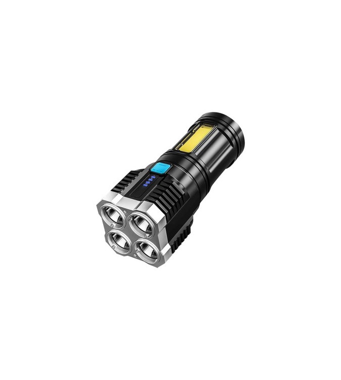 Lanterna tactica reincarcabila 4 LED puternice + COB lateral USB rezistenta la apa MIV