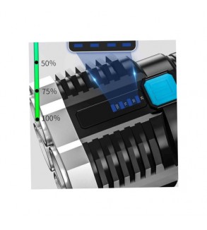 Lanterna tactica reincarcabila 4 LED puternice + COB lateral USB rezistenta la apa MIV