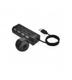 Adaptor USB multiplu 4 porturi USB 2.0 High Speed cu intrerupator LED si alimentare DC